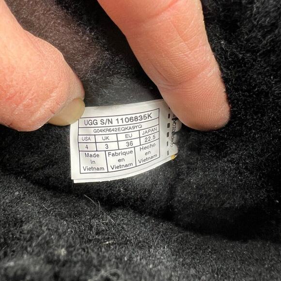 UGG Youth 4 Snow Boots Black Hadley 2 Waterproof Wool Mid Calf Tall 1106835K - Picture 11 of 14